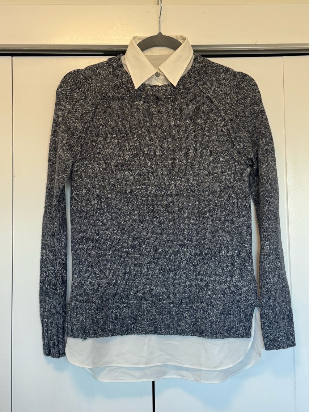 Lauren Ralph Lauren Layered Mock Collar Shirt Knit Sweater XXS